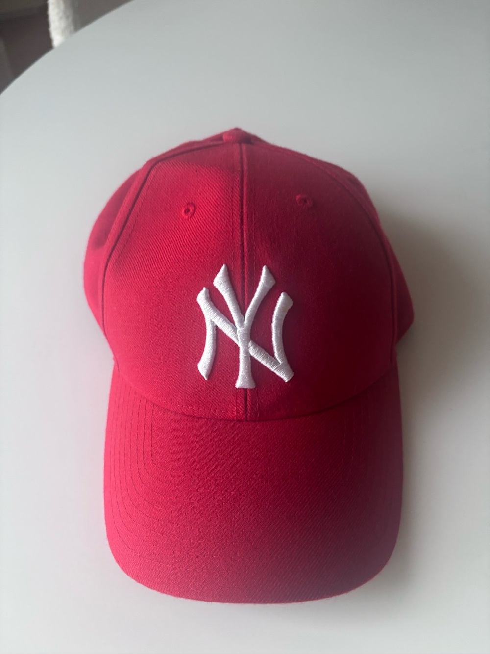 Red NY Logo Baseball Cap - White Embroidery